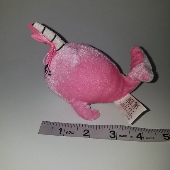 2 Narwhal Plush Lot Blue Pink Ocean Stuffed Animal Lot Ideal Toy Direct Small 4" - Picture 8 of 9